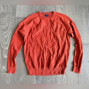 J. Crew Factory Raglan Budded Crewneck Sweater in Red Orange Size Medium